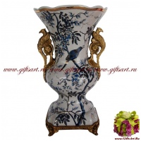 Ваза. Фарфор и бронза. Декор Утро в Шенонсо. Ручная работа. Высота 39 см