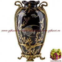 Ваза. Фарфор и бронза. Коллекция Чёрное море. Ручная работа. Высота 30 см