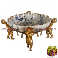 Блюдо большое. Фарфор и бронза. Ручная работа. Декор Утро в Шенонсо. Диаметр 39 см - вид 1 миниатюра