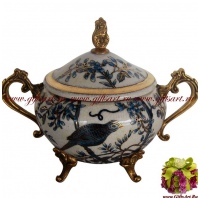 Сахарница. Фарфор и бронза. Декор Утро в Шенонсо. Ручная работа. 14 см