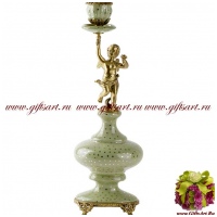 Подсвечник Ангел правый. Фарфор и бронза. Декор Замок Вадуц. Ручная работа. 37 см