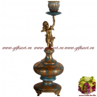 Подсвечник Ангел левый. Фарфор и бронза. Декор Коллекция Небесные гирлянды. Ручная работа. 37 см