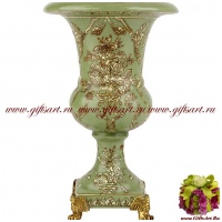 Ваза. Фарфор и бронза. Декор Замок Эльц. Ручная работа. Высота 20 см - вид 1 миниатюра