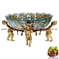 Блюдо большое. Фарфор и бронза. Ручная работа. Коллекция Идеальный мир. Диаметр 39 см