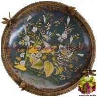 Тарелка декоративная. Фарфор и бронза. Коллекция Идеальный мир. Ручная работа. Длина 39 см