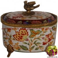 Шкатулка. Фарфор и бронза. Коллекция Изобилие. Ручная работа. Длина 12 см