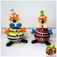 Клоун Сеньор Паллоне. Стеклянная фигурка Мурано Италия. 9,5 см