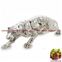 Тигр серебристый. Символ года 2022. Длина 49 см. Подарочная упаковка. Италия