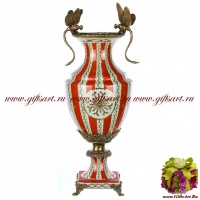 Ваза со стрекозами. Фарфор и бронза. Декор Поместье Билтмор. Ручная работа. 49 см