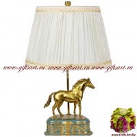 Лампа Мустанг-2. Фарфор и бронза. Коллекция Небесные гирлянды. Ручная работа. Высота 68 см