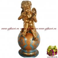 Ангел с лирой. Небесные музыканты. Фарфор и бронза. Коллекция Небесные гирлянды. Ручная работа. Высота 25 см