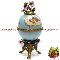 Ваза яйцо. Фарфор и бронза. Декор Прованс. Ручная работа. Высота 38 см