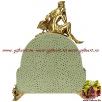 Часы каминные. Фарфор и бронза. Девушка с лебедем. Декор Замок Вадуц. Ручная работа. 40 см - вид 2 миниатюра