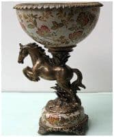 Ваза Конь в антикварном стиле. Фарфор и бронза. Ручная работа.