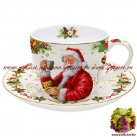 Чайная пара фарфоровая "Магия Рождества" 200 мл Подарочная упаковка - вид 1 миниатюра
