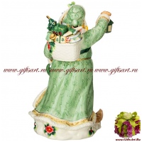 Дед мороз с фонарём и подарками. Керамика. Высота 45 см. - вид 1 миниатюра