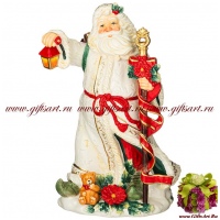 Дед мороз с фонарём и подарками. Керамика. Высота 35 см.