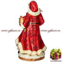 Дед мороз с зайчиком и подарками в красном. Керамика. Высота 46 см. - вид 1 миниатюра