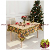 Скатерть гобеленовая новогодняя Перезвон. Размер 140 х 180 см. Россия