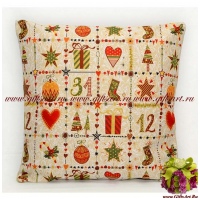 Наволочка гобеленовая новогодняя. Канун Нового года. Размер 50х50 см.