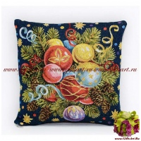 Наволочка гобеленовая новогодняя. Новогодняя Россия. Размер 32х32 см.