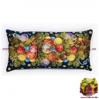 Наволочка гобеленовая новогодняя. Новогодняя Россия. Размер 32х65 см.