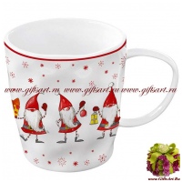 Кружка фарфоровая "Гномы" 350 мл Подарочная упаковка Christmas gnomes Easy Life - вид 1 миниатюра