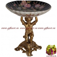 Вазочка. Фарфор и бронза. Декор Волшебная ночь. Ручная работа. Высота 18 см