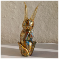 Кролик. Муранское стекло. Символ 2023 года. Миллефиори. Италия. Высота 13 см - вид 4 миниатюра