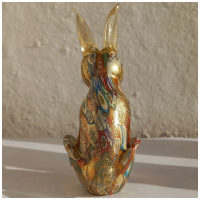 Кролик. Муранское стекло. Символ 2023 года. Миллефиори. Италия. Высота 13 см - вид 5 миниатюра