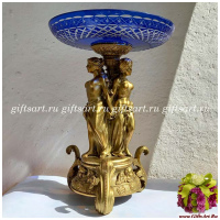 Ваза Грации. Хрусталь и бронза. Коллекция Дворцовые традиции. Ручная работа. Высота 36 см