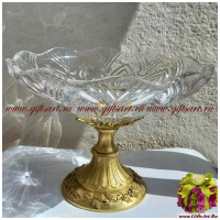 Ваза Спелый виноград. Хрусталь и бронза. Коллекция Дворцовые традиции. Ручная работа. Диаметр 30 см