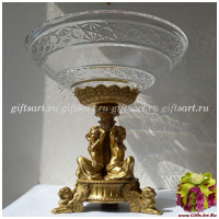 Ваза Три Музы. Хрусталь и бронза. Коллекция Дворцовые традиции. Ручная работа. Диаметр 33 см