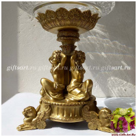 Ваза Три Музы. Хрусталь и бронза. Коллекция Дворцовые традиции. Ручная работа. Диаметр 33 см - вид 1 миниатюра