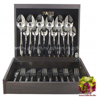 Набор столовых приборов Julia Gold Face на 6 персон, 24 предмета, сталь 18/10, Португалия Подарочная упаковка