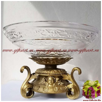 Ваза фруктовница Рим. Хрусталь и бронза. Коллекция Дворцовые традиции. Ручная работа. Диаметр 33 см
