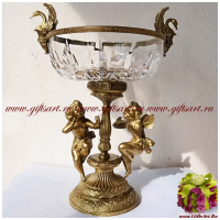 Ваза Скандинавские сказки. Хрусталь и бронза. Коллекция Дворцовые традиции. Ручная работа. Высота 36 см