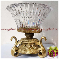 Ваза Флоренция 2. Хрусталь и бронза. Коллекция Дворцовые традиции. Ручная работа. Высота 26 см