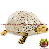 Черепаха со стразами. Фарфоровая статуэтка. Sabadin. Длина 24 см. Италия
