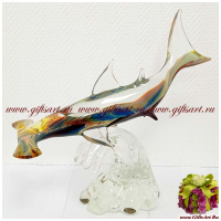 Рыба-молот. Муранское стекло в технике Calcedonio. Авторская ручная работа. Италия. Длина 47 см