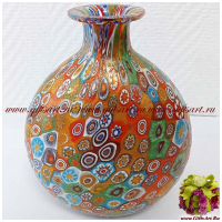 Ваза Миллефиоре. Муранское стекло. Италия. Высота 14 см