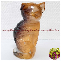 Фигурка Золотой кот Муранское стекло. Серия Парадайз. Подпись автора. Италия. Высота 19 см - вид 1 миниатюра
