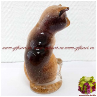 Фигурка Золотой кот Муранское стекло. Серия Парадайз. Подпись автора. Италия. Высота 19 см - вид 2 миниатюра