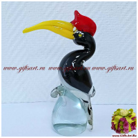 Тукан. Стеклянная фигурка в стиле Мурано. Венецианское стекло. Высота 17 см.