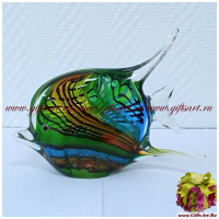 Морская рыбка. Стеклянная фигурка в стиле Мурано. Венецианское стекло. Длина18 см.