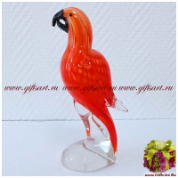 Попугай из Амазонии. Стеклянная фигурка в стиле Мурано. Венецианское стекло. Высота 20 см.