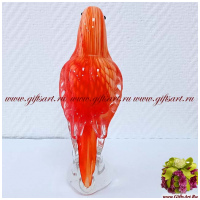 Попугай из Амазонии. Стеклянная фигурка в стиле Мурано. Венецианское стекло. Высота 20 см. - вид 4 миниатюра