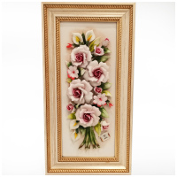 Картина фарфоровая панно Букет цветов 44 x 23 см. 40816536 Италия Arte Casa