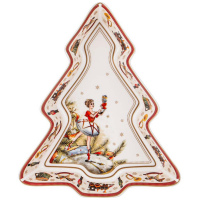 Блюдо фарфоровое Ёлочка Щелкунчик Новогодняя коллекция 21 х 25 см 85-1867