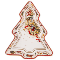 Блюдо фарфоровое Ёлочка Щелкунчик Новогодняя коллекция 21 х 25 см 85-1866